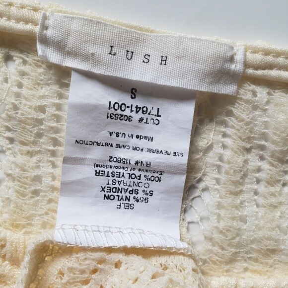 LUSH - Light Blue Silky Blouse W Lots of Lace - S - Picture 9 of 11